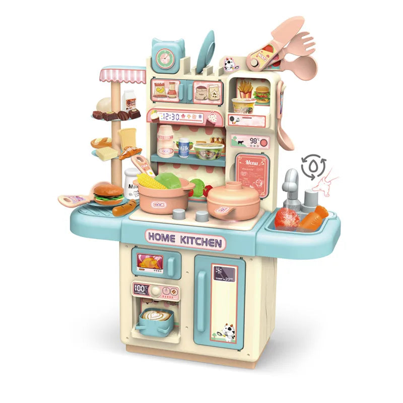 KTX-259475 Electric Kitchen Play Set for Kids Ages 5-7 - Pretend Cooking Toy with Accessories