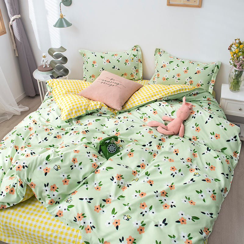 HKM-259475 Elegant Four-Piece Bedding Set with Duvet Covers and Bed Sheets in Multiple Sizes
