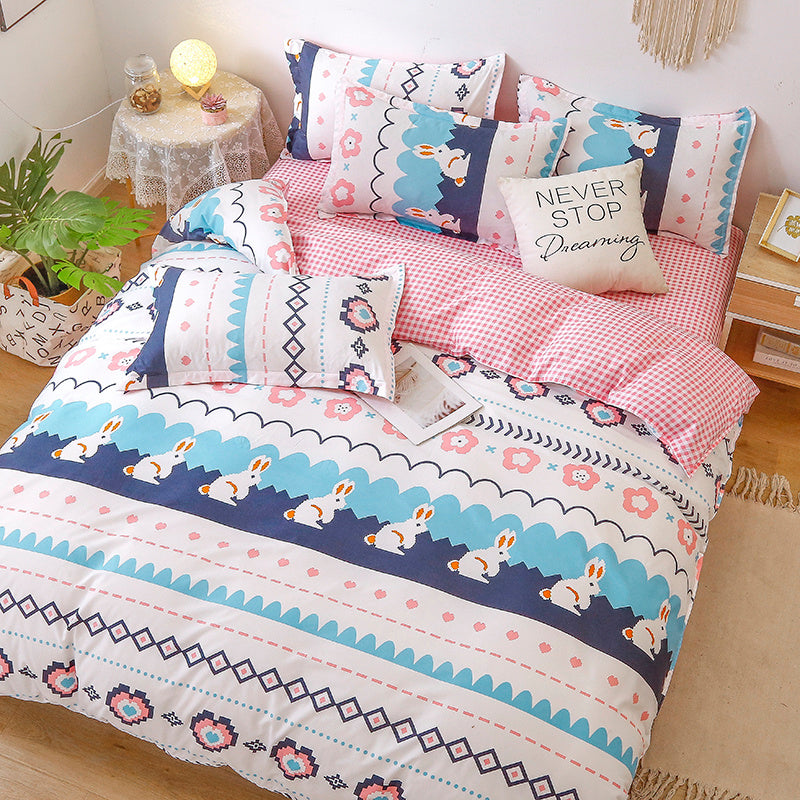 HKM-259475 Elegant Four-Piece Bedding Set with Duvet Covers and Bed Sheets in Multiple Sizes