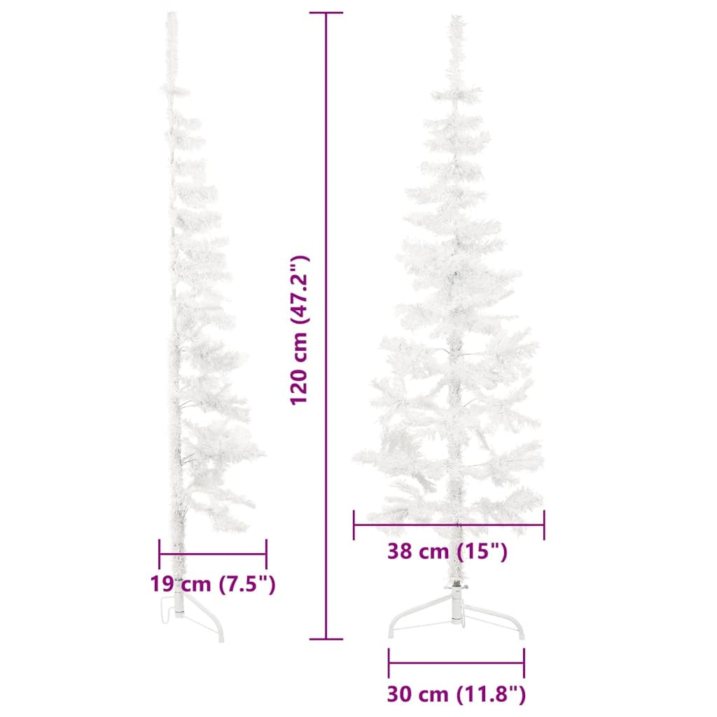 HKM-259603 Slim Artificial Half Christmas Tree with Stand, 120 cm, Various Colors