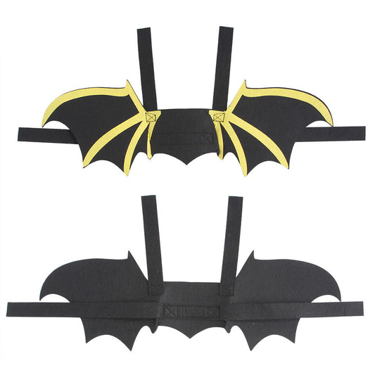HKM-259667 Cat Print Bat Wings Dog Costume with Bell - Stylish Pet Apparel in Various Sizes