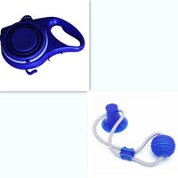 HKM-259667 Durable Dog Leash with Water Bottle and Cup - Available in Red, Black, or Blue
