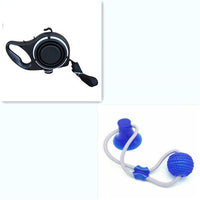 HKM-259667 Durable Dog Leash with Water Bottle and Cup - Available in Red, Black, or Blue