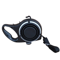 HKM-259667 Durable Dog Leash with Water Bottle and Cup - Available in Red, Black, or Blue