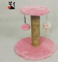 HKM-259795 Compact Mini Cat Climbing Frame for Scratching and Play - Available in Brown, Blue, Grey, and Pink