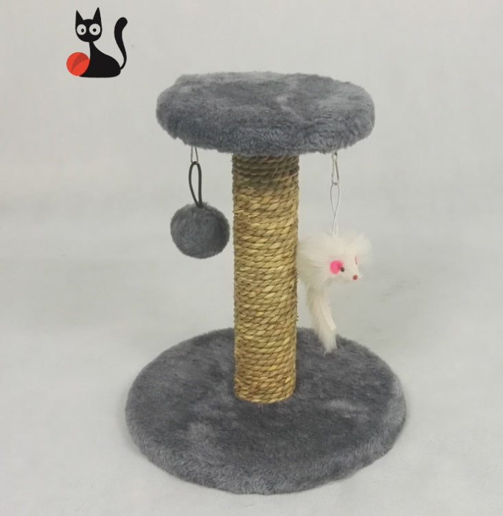 HKM-259795 Compact Mini Cat Climbing Frame for Scratching and Play - Available in Brown, Blue, Grey, and Pink