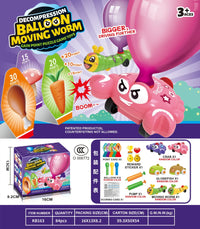 HKM-259795 Educational Decompression Balloon Car Toy for Kids - Mini Moving Worm Style Play Vehicle