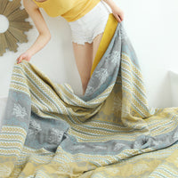 HKM-259795 Five Layer Cotton Double Gauze Summer Quilt Blanket - Soft, Lightweight, Rustic Design, Available in Two Sizes