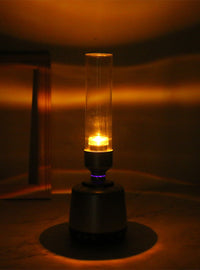HKM-259859 Candlelight Bluetooth Speaker with Night Light and Immersive Sound Experience