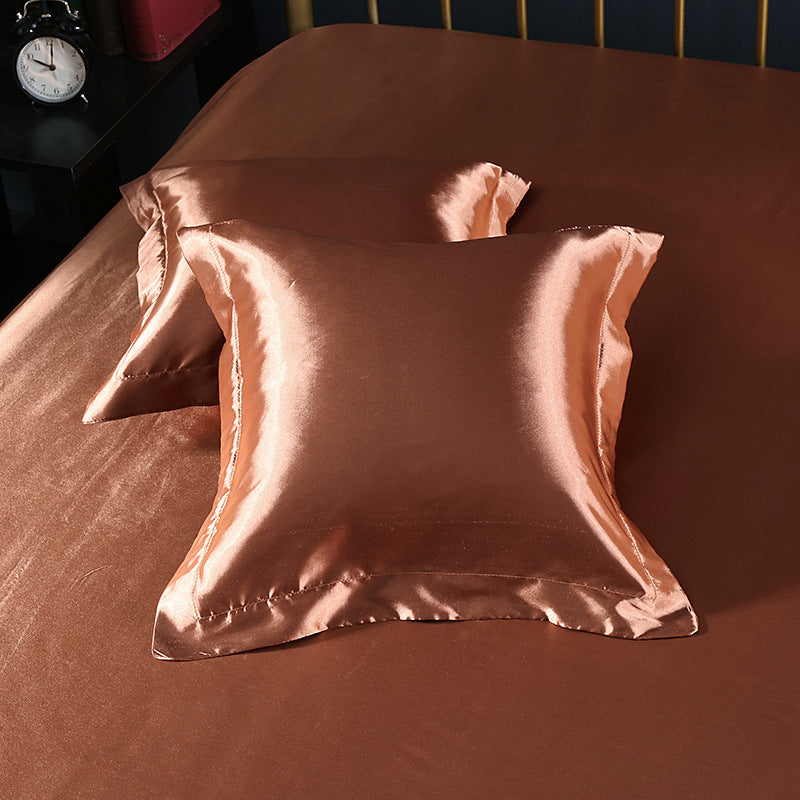 HKM-259859 Luxury Imitation Silk Square Pillowcase – Soft Polyester Blend with Reactive Dyeing