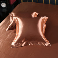HKM-259859 Luxury Imitation Silk Square Pillowcase – Soft Polyester Blend with Reactive Dyeing