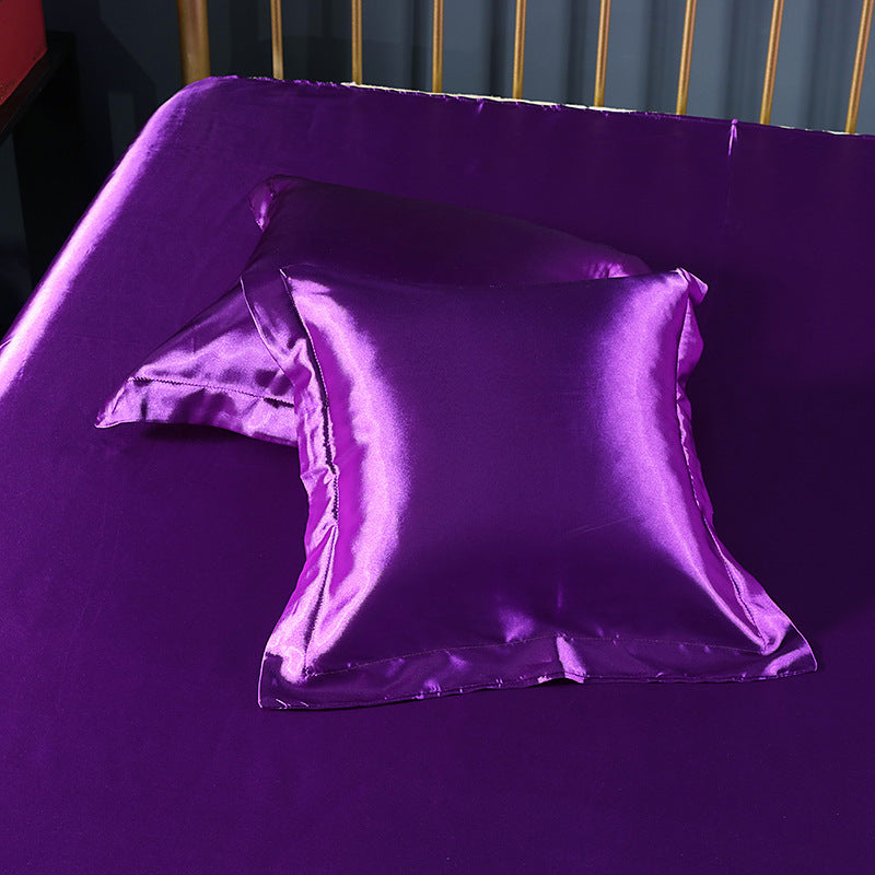 HKM-259859 Luxury Imitation Silk Square Pillowcase – Soft Polyester Blend with Reactive Dyeing