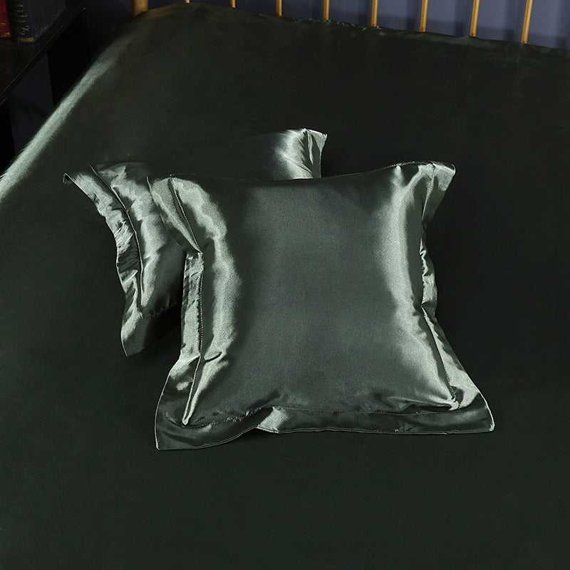 HKM-259859 Luxury Imitation Silk Square Pillowcase – Soft Polyester Blend with Reactive Dyeing
