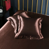 HKM-259859 Luxury Imitation Silk Square Pillowcase – Soft Polyester Blend with Reactive Dyeing