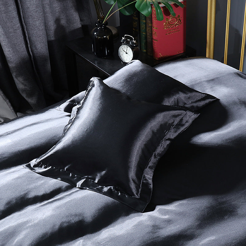 HKM-259859 Luxury Imitation Silk Square Pillowcase – Soft Polyester Blend with Reactive Dyeing