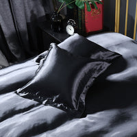 HKM-259859 Luxury Imitation Silk Square Pillowcase – Soft Polyester Blend with Reactive Dyeing