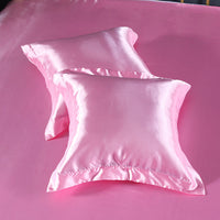 HKM-259859 Luxury Imitation Silk Square Pillowcase – Soft Polyester Blend with Reactive Dyeing