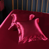 HKM-259859 Luxury Imitation Silk Square Pillowcase – Soft Polyester Blend with Reactive Dyeing