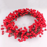 HKM-259923 Berry Red Fruit Wreath - Wood Garland in 30CM, 35CM, and 40CM Sizes