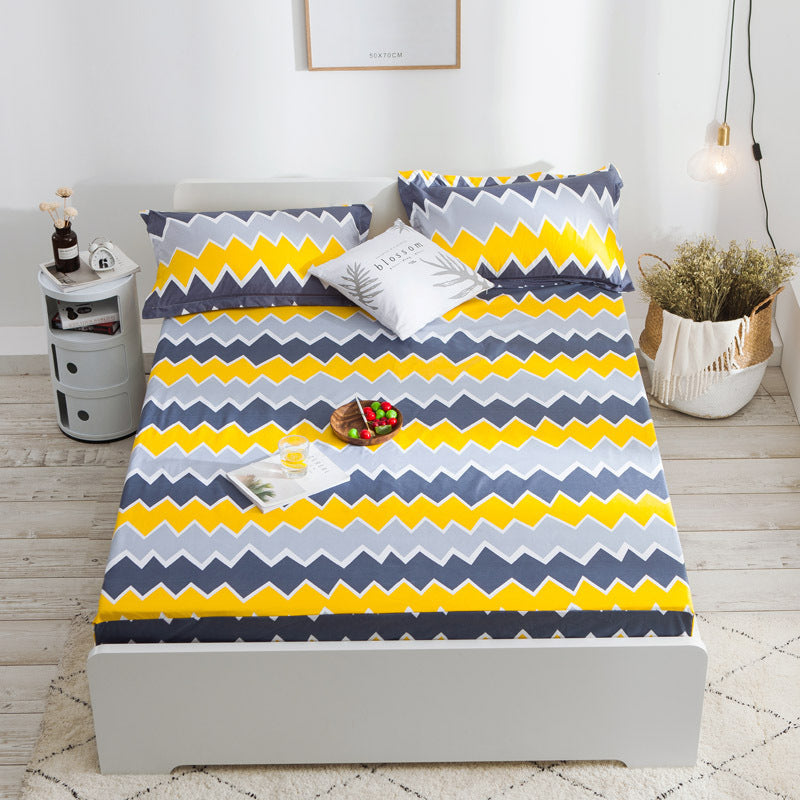 HKM-260115 Waterproof Polyester Cotton Bed Sheet with Plant Flower Pattern