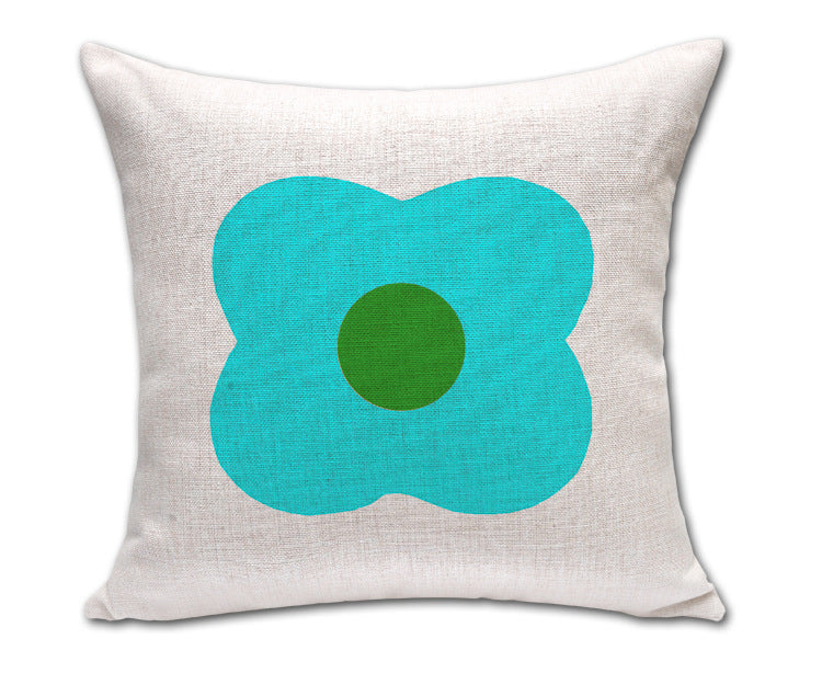 KTX-260179 Four-Leaf Clover Cotton and Linen Sofa Cushion Cover, 45x45 cm