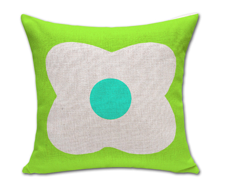 KTX-260179 Four-Leaf Clover Cotton and Linen Sofa Cushion Cover, 45x45 cm