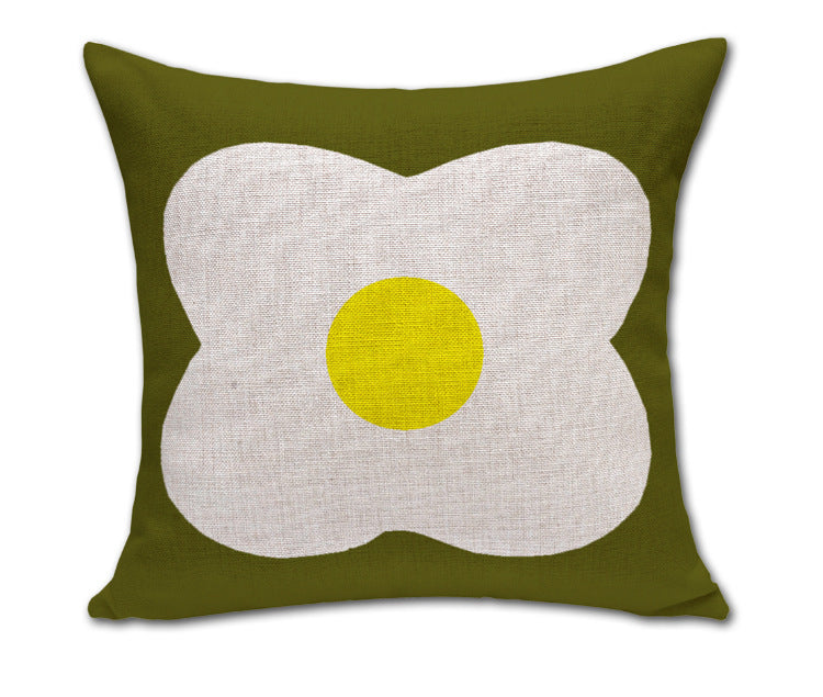 KTX-260179 Four-Leaf Clover Cotton and Linen Sofa Cushion Cover, 45x45 cm