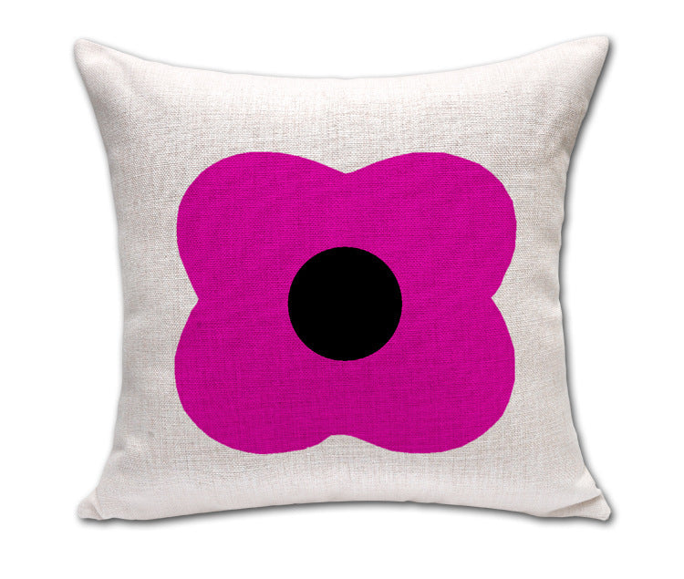 KTX-260179 Four-Leaf Clover Cotton and Linen Sofa Cushion Cover, 45x45 cm