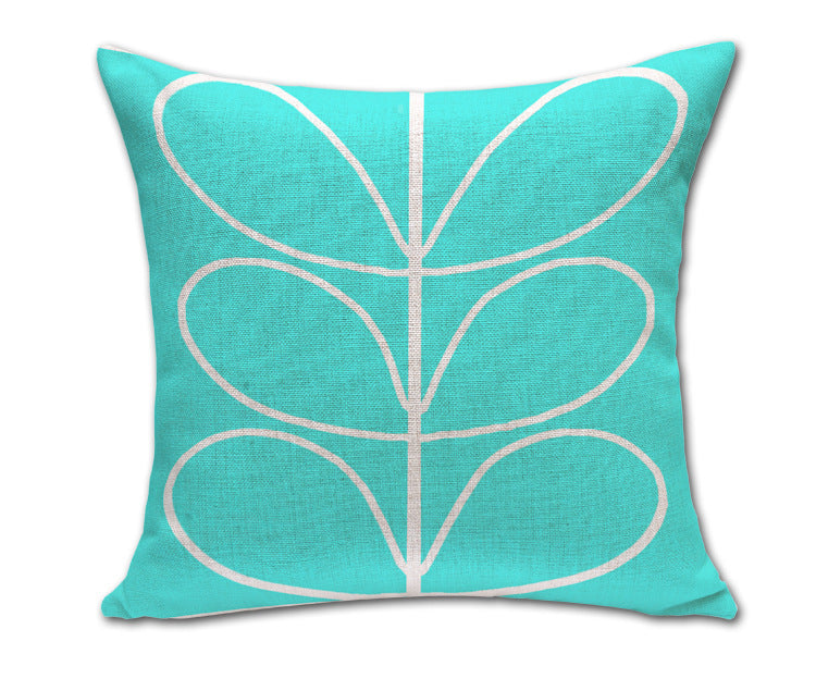 KTX-260179 Four-Leaf Clover Cotton and Linen Sofa Cushion Cover, 45x45 cm