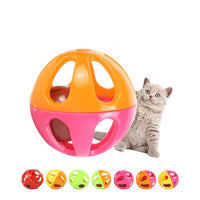 HKM-260243 Cat toy plastic two color bell toy ball