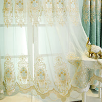 HKM-260499 Green Heart-Shaped Full Blackout Curtains with Semi-Shading Design