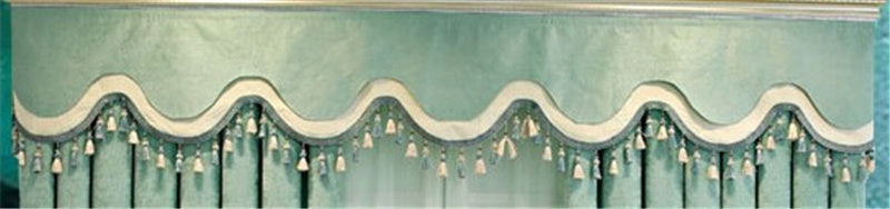 HKM-260499 Green Heart-Shaped Full Blackout Curtains with Semi-Shading Design
