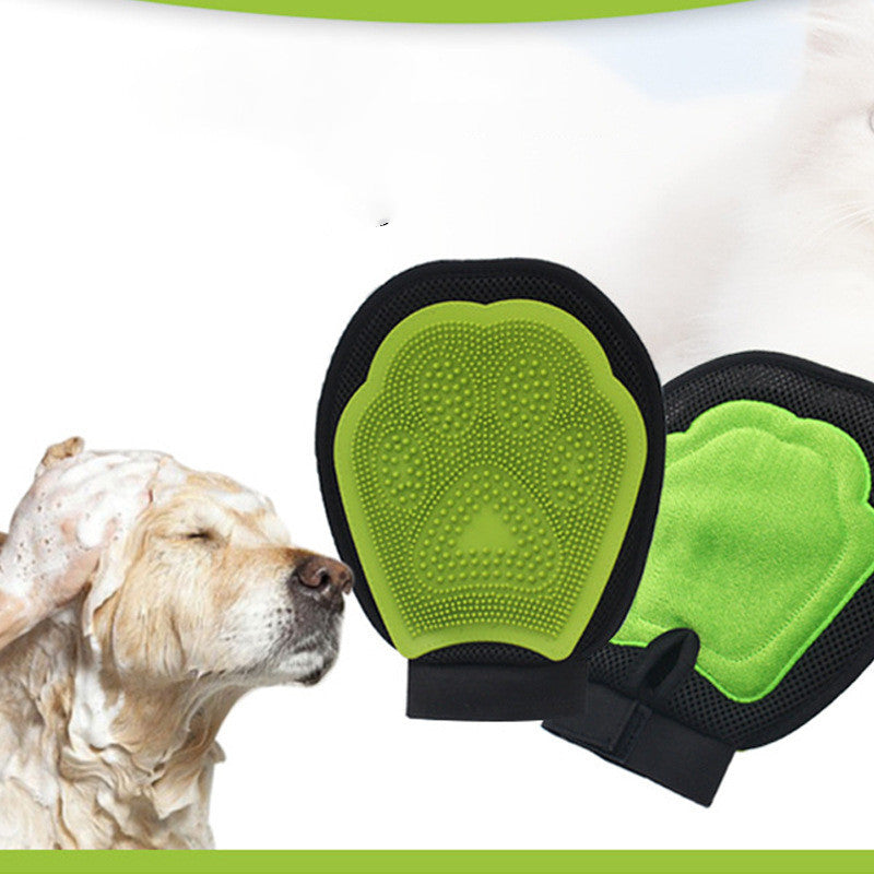 HKM-260499 Pet Cleaning Set with Rake Comb, Grooming Comb, and Bath Gloves for Efficient Floating Hair Removal