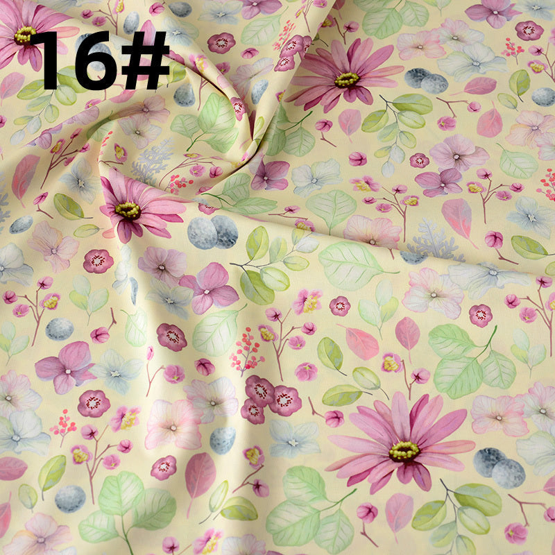 HKM-260627 Cotton Floral Pastoral Fabric for Soft Thin Skirts - Various Colors Available