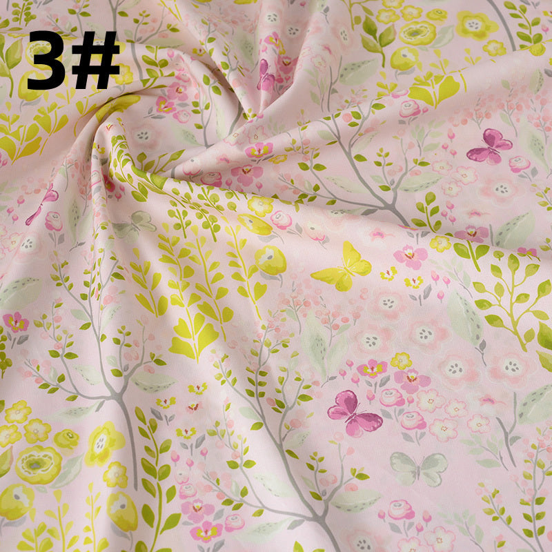 HKM-260627 Cotton Floral Pastoral Fabric for Soft Thin Skirts - Various Colors Available