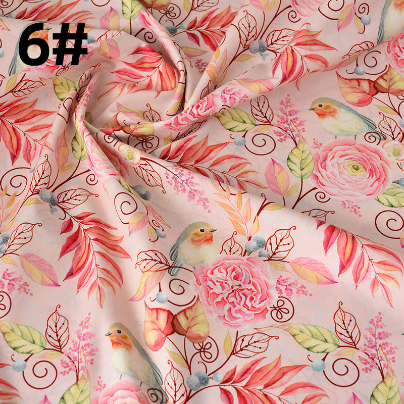 HKM-260627 Cotton Floral Pastoral Fabric for Soft Thin Skirts - Various Colors Available