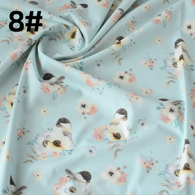 HKM-260627 Cotton Floral Pastoral Fabric for Soft Thin Skirts - Various Colors Available