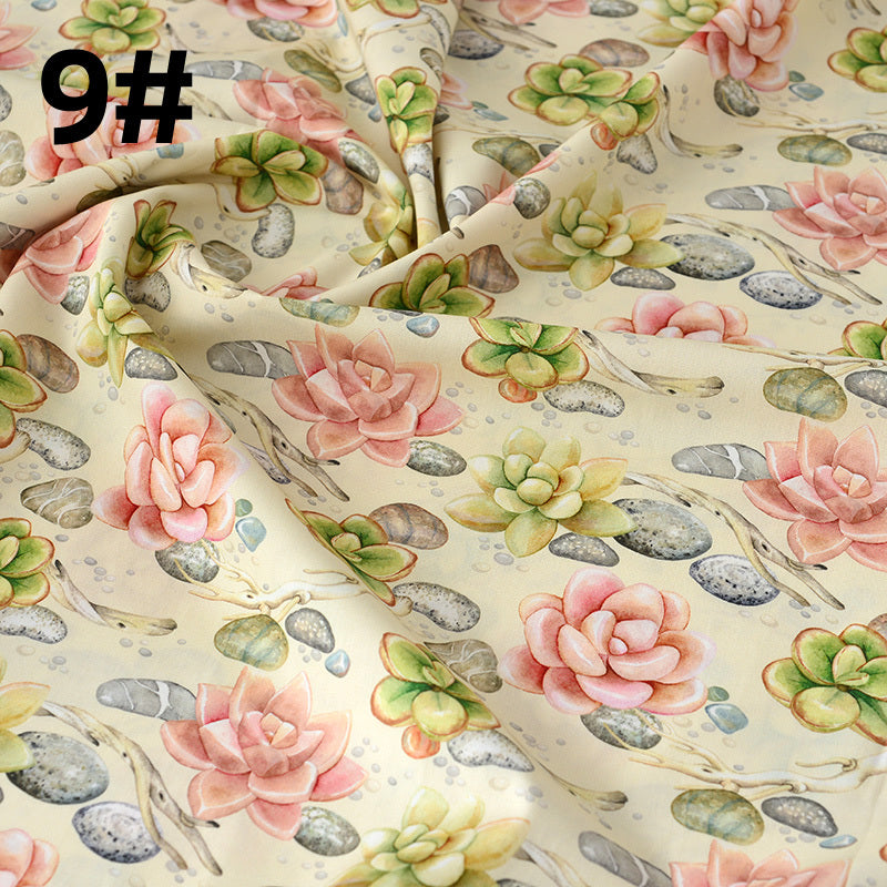 HKM-260627 Cotton Floral Pastoral Fabric for Soft Thin Skirts - Various Colors Available