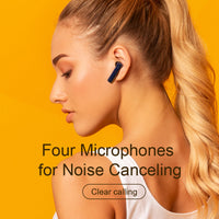HKM-260691 Binaural Wireless Bluetooth Headset for Sports and Running with Battery Display and Voice Control in Blue