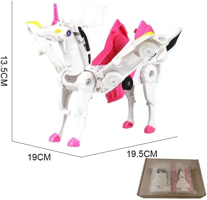 HKM-260755 Unicorn Transforming Car Robot Toy - Impact Deformation Mini Vehicle for Kids