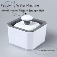 HKM-260819 Automatic Pet Water Feeder for Cats and Dogs - White with Pump and Filter