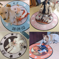 HKM-260819 Rectangular Sheepskin and Wool Pet Dog Mat with Floral Design, Soft and Cozy