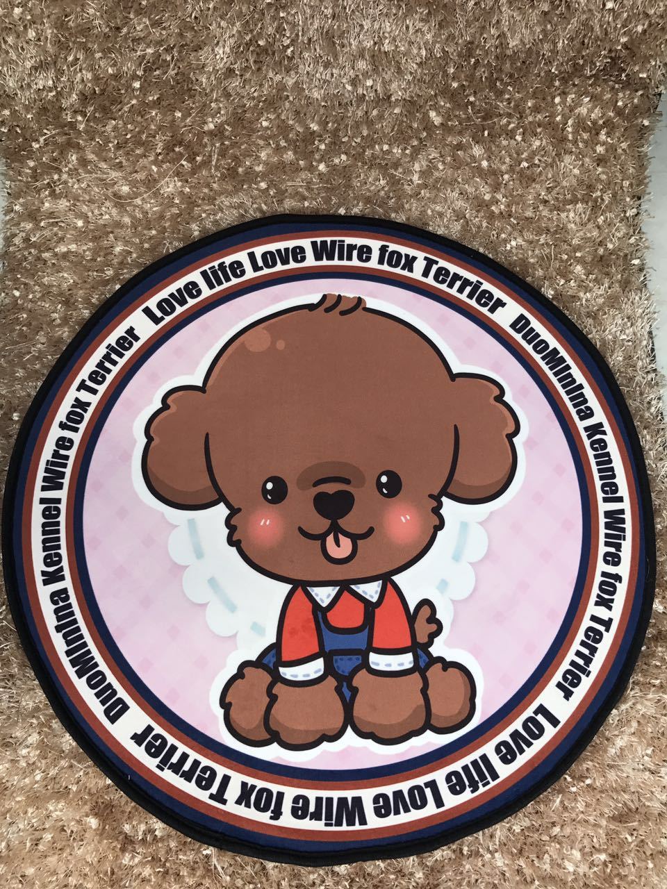 HKM-260819 Rectangular Sheepskin and Wool Pet Dog Mat with Floral Design, Soft and Cozy