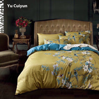 HKM-260947 Floral Digital Printed Quilt Cover Set in Long-Staple Cotton with Pillowcases