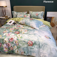 HKM-260947 Floral Digital Printed Quilt Cover Set in Long-Staple Cotton with Pillowcases