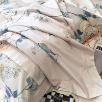 HKM-260947 Floral Digital Printed Quilt Cover Set in Long-Staple Cotton with Pillowcases