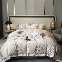 HKM-260947 Floral Digital Printed Quilt Cover Set in Long-Staple Cotton with Pillowcases