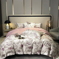 HKM-260947 Floral Digital Printed Quilt Cover Set in Long-Staple Cotton with Pillowcases