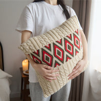 HKM-260947 Nordic Knitted Throw Pillow Case - Acrylic Upholstered Cushion Cover 45x45cm