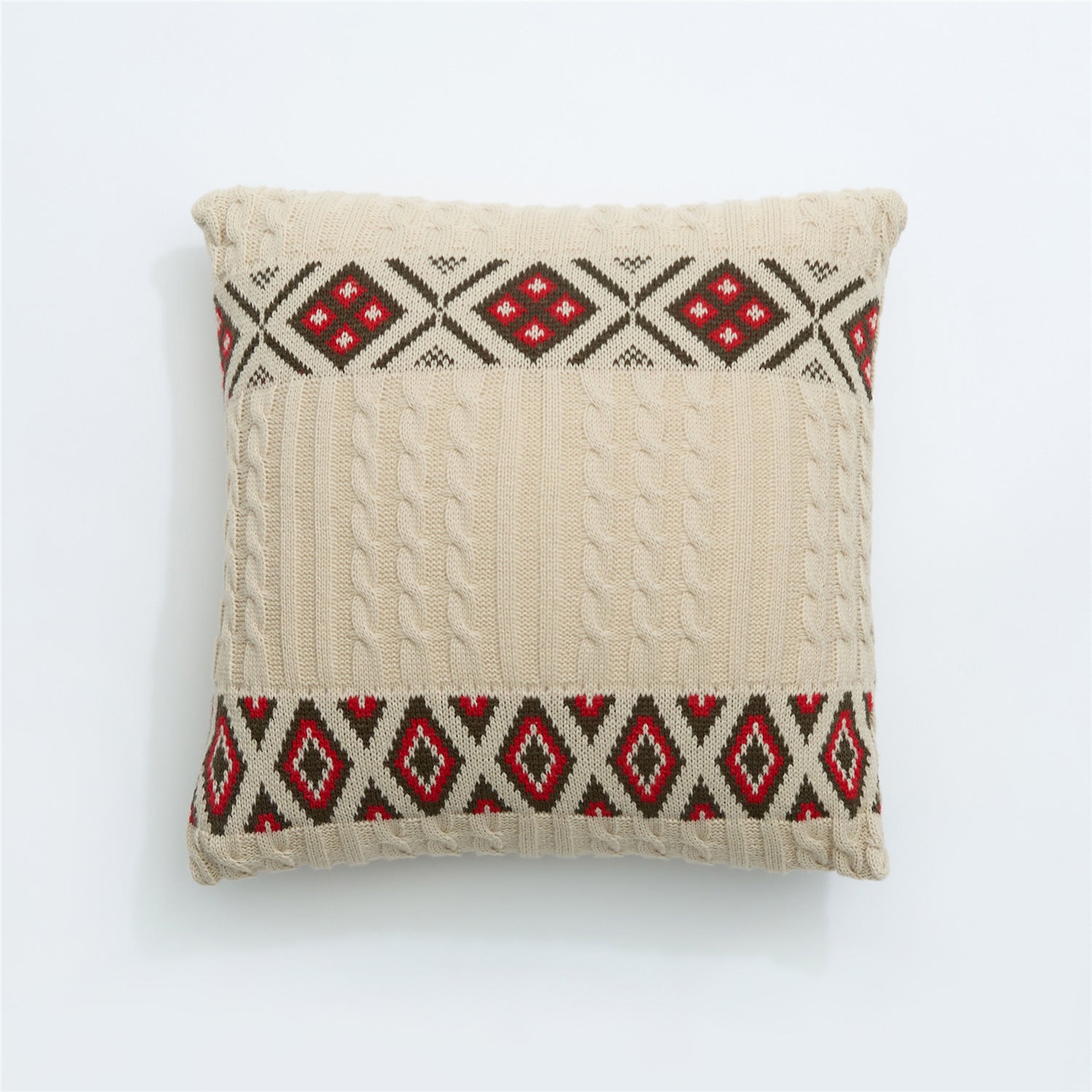 HKM-260947 Nordic Knitted Throw Pillow Case - Acrylic Upholstered Cushion Cover 45x45cm